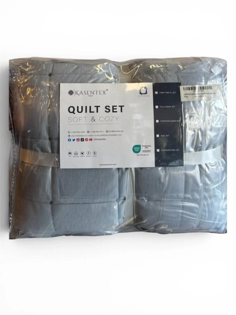 Kasentex Home Quilt Set Soft & Cozy Size Twin P1